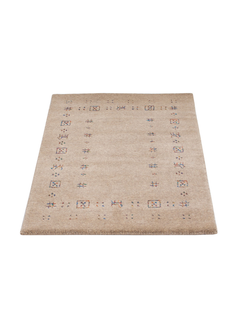 Gabbeh Teppich - Loribaft Softy - 90 x 60 cm - hellbeige