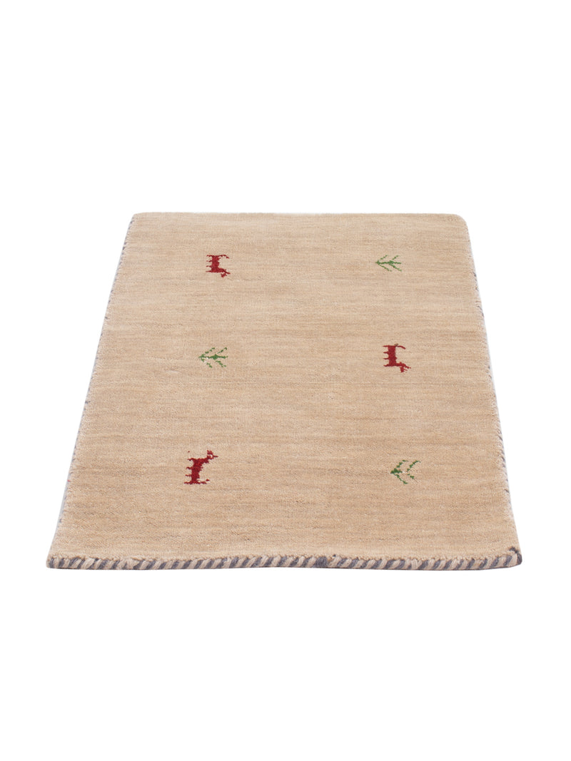 Gabbeh Teppich - Loribaft Softy - 90 x 60 cm - beige