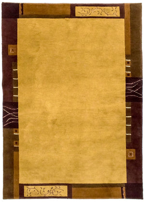 Nepal Tæppe - 193 x 143 cm - guld