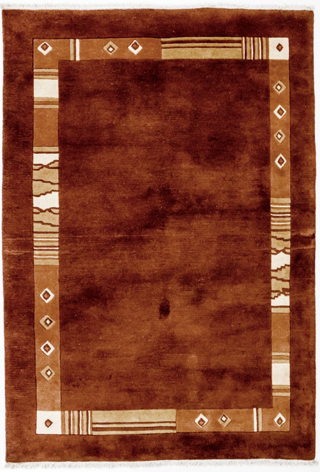 Nepal Tæppe - 200 x 144 cm - brun
