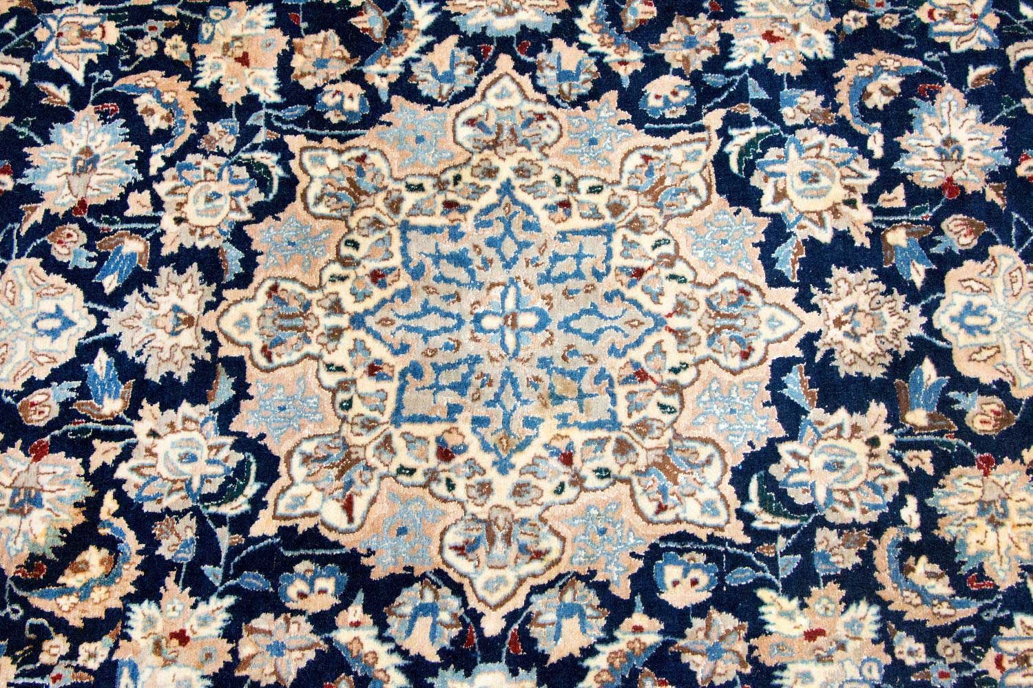Persisk tæppe - Nain - Premium - 236 x 135 cm - mørkeblå