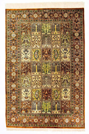 Silketæppe - Ghom Silk - Premium - 152 x 101 cm - flerfarvet