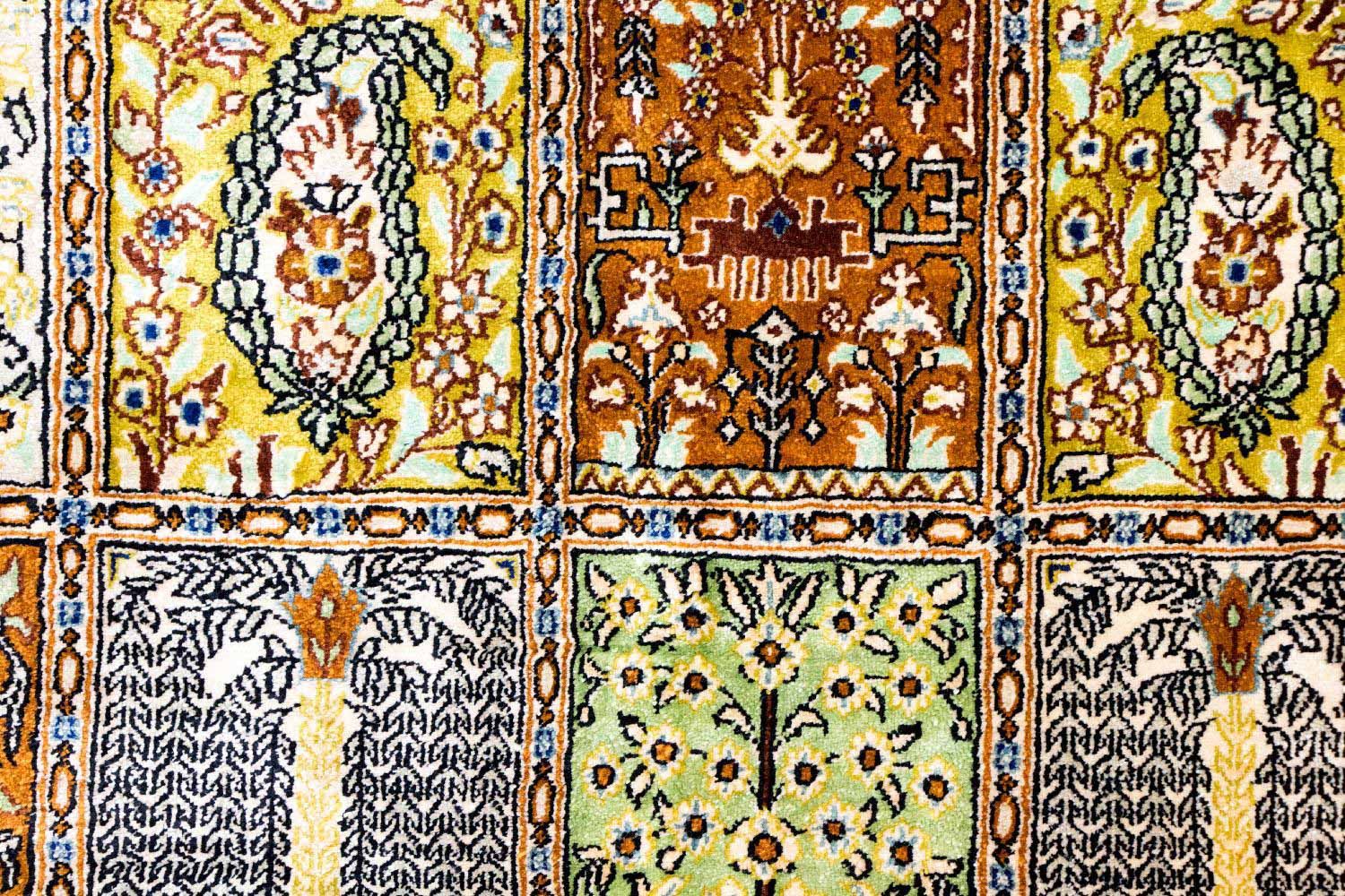 Silketæppe - Ghom Silk - Premium - 152 x 101 cm - flerfarvet