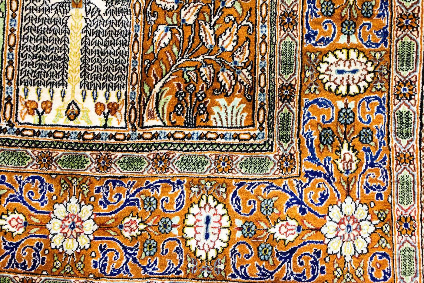 Qom silke Tæppe 152x101cm - Persisk tæppe