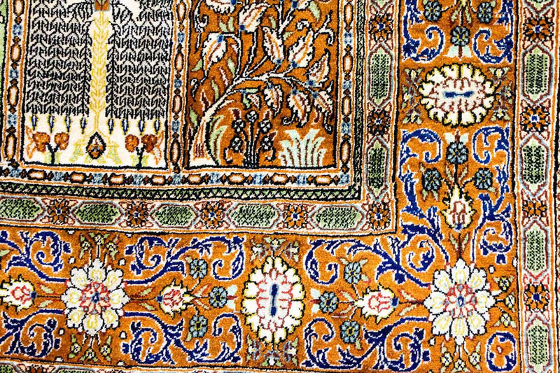 Silketæppe - Ghom Silk - Premium - 152 x 101 cm - flerfarvet