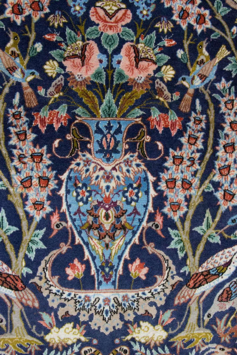 Persisk tæppe - Isfahan - Premium - 160 x 106 cm - mørkeblå
