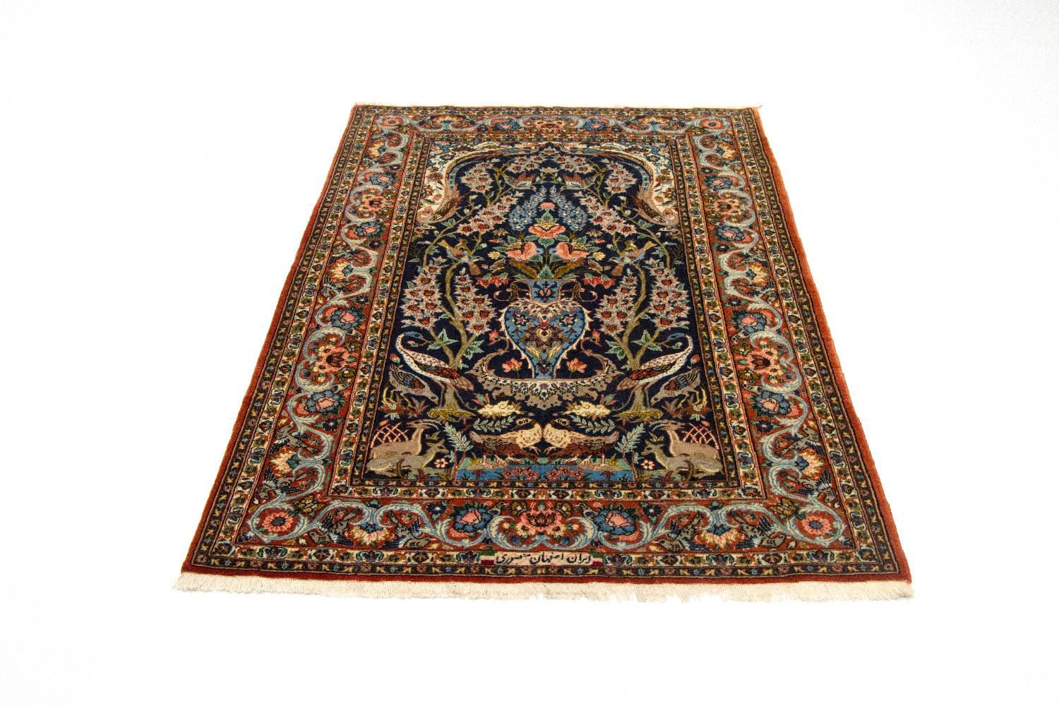 Persisk tæppe - Isfahan - Premium - 160 x 106 cm - mørkeblå