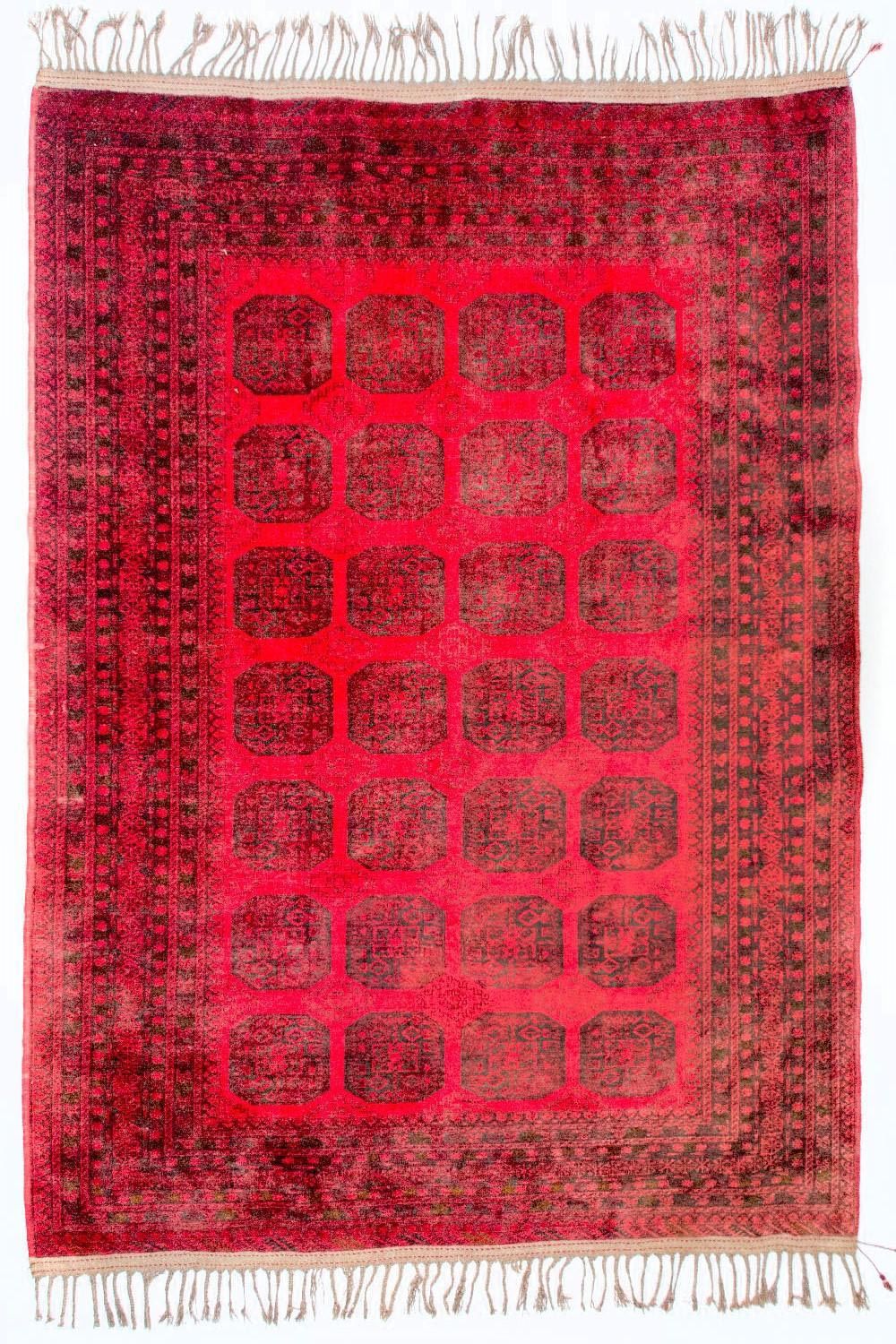 Afghansk tæppe - Bukhara - 292 x 203 cm - rød