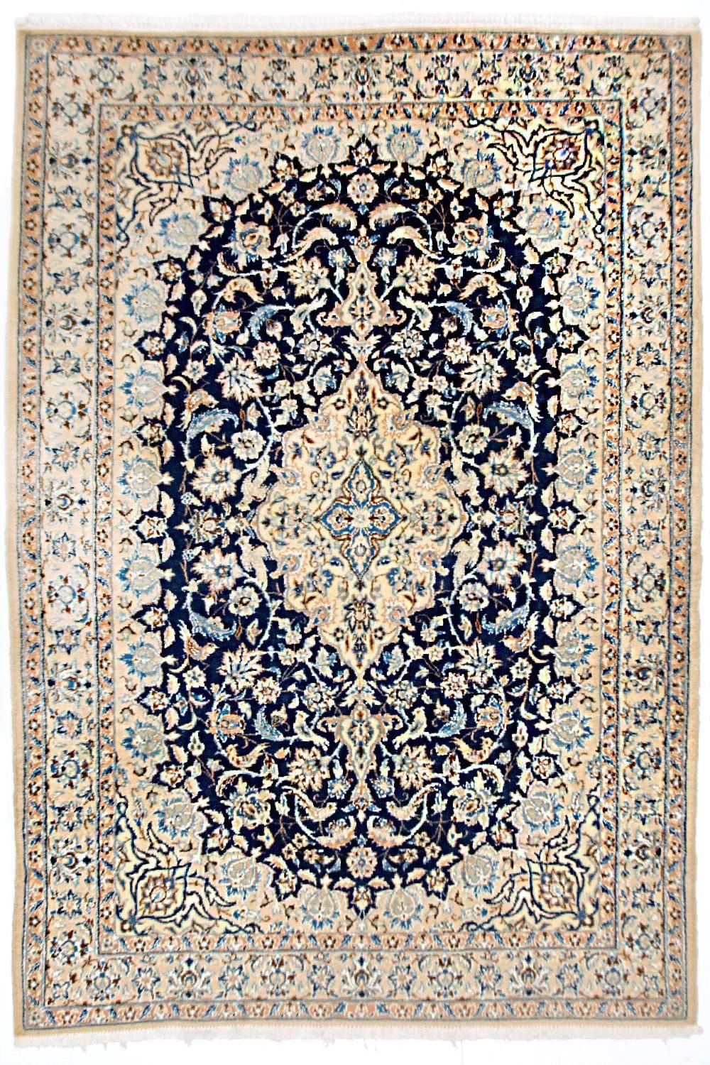 Persisk tæppe - Nain - Royal - 180 x 116 cm - mørkeblå