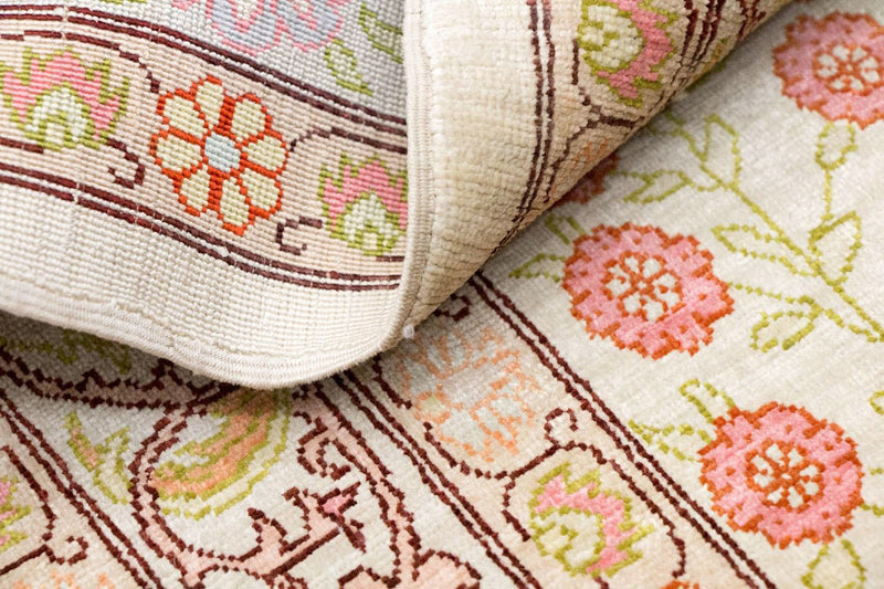 Silketæppe - Hereke Silk - Premium - 100 x 64 cm - beige