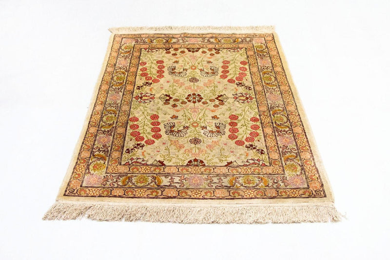 Silketæppe - Hereke Silk - Premium - 100 x 64 cm - beige