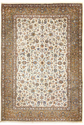 Persisk tæppe - Keshan - 413 x 307 cm - beige
