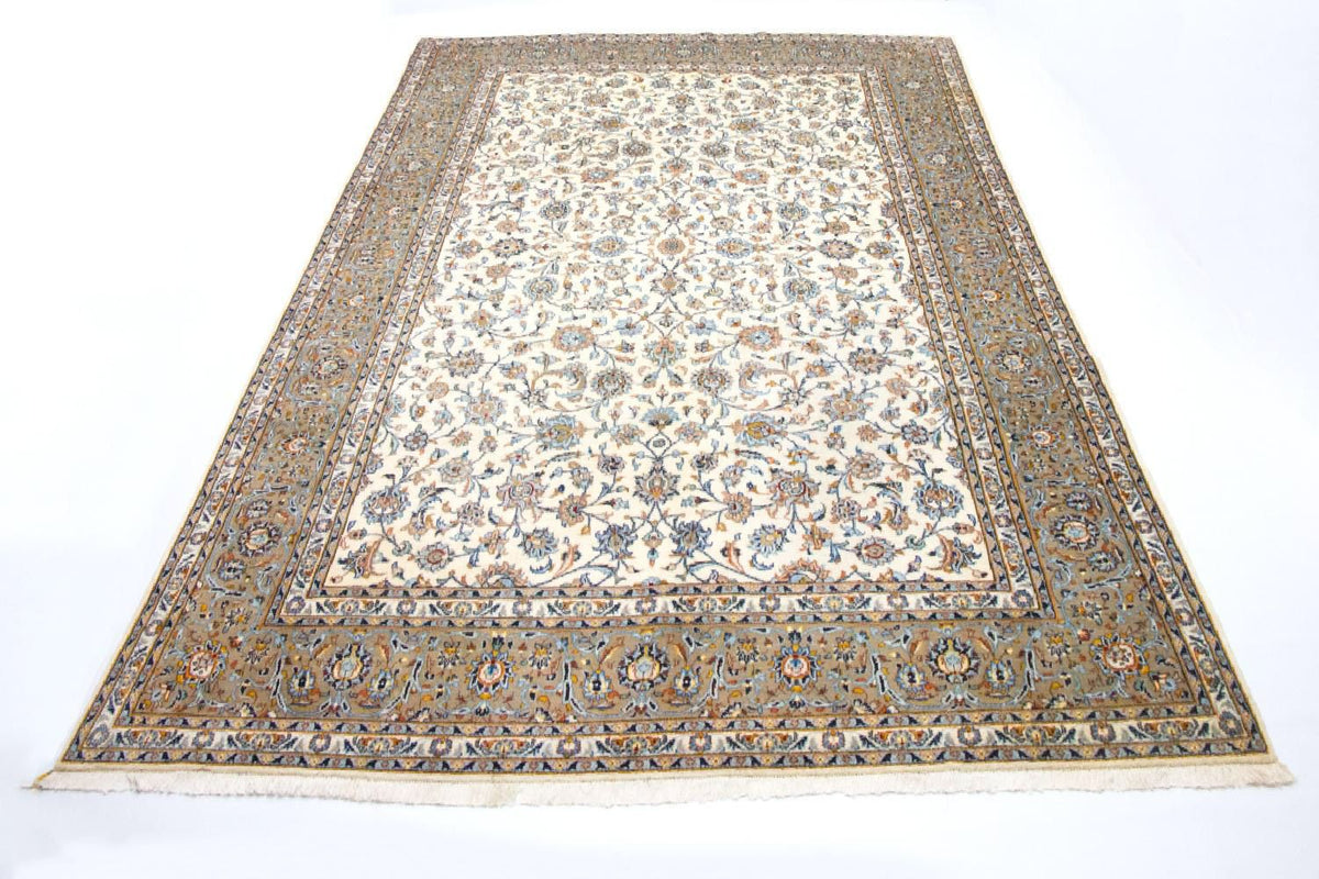 Persisk tæppe - Keshan - 413 x 307 cm - beige