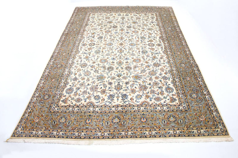 Persisk tæppe - Keshan - 413 x 307 cm - beige