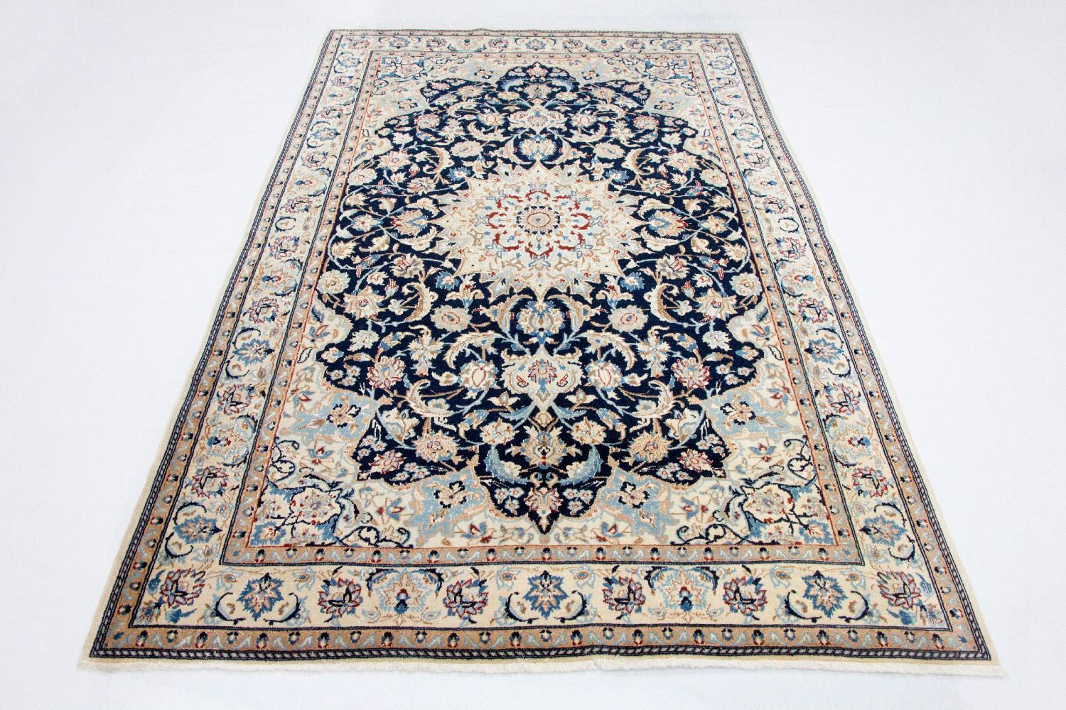 Persisk tæppe - Nain - Royal - 236 x 147 cm - mørkeblå