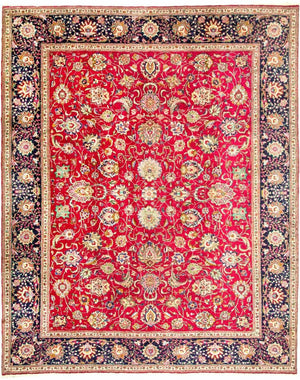 Persisk tæppe - Tabriz - 381 x 305 cm - rød