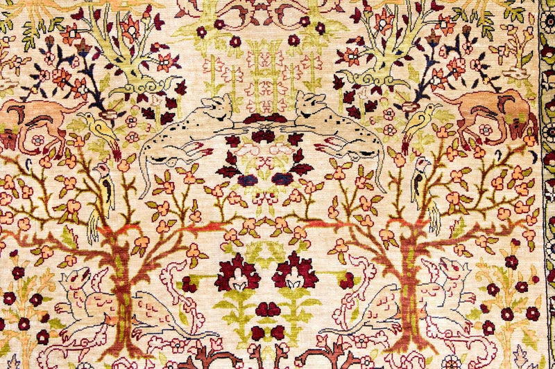 Silketæppe - Hereke Silk - Premium - 150 x 92 cm - beige