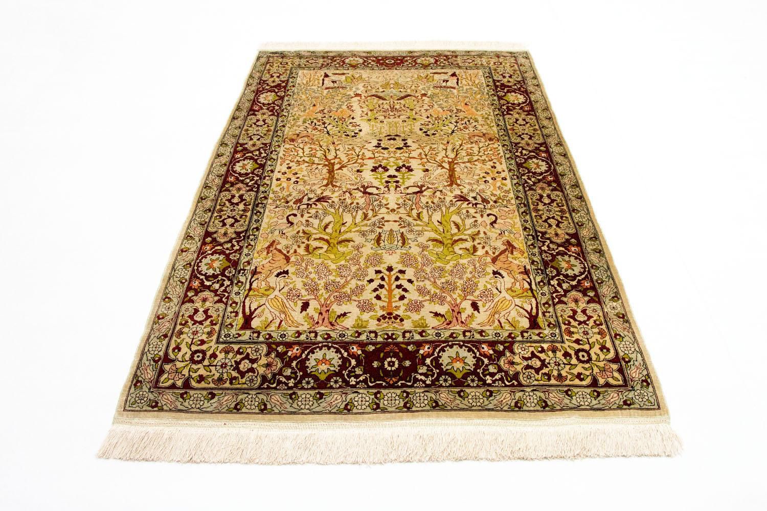 Silketæppe - Hereke Silk - Premium - 150 x 92 cm - beige