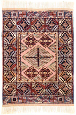 Afghansk tæppe - 140 x 120 cm - pink