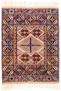 Afghansk tæppe - 140 x 120 cm - pink