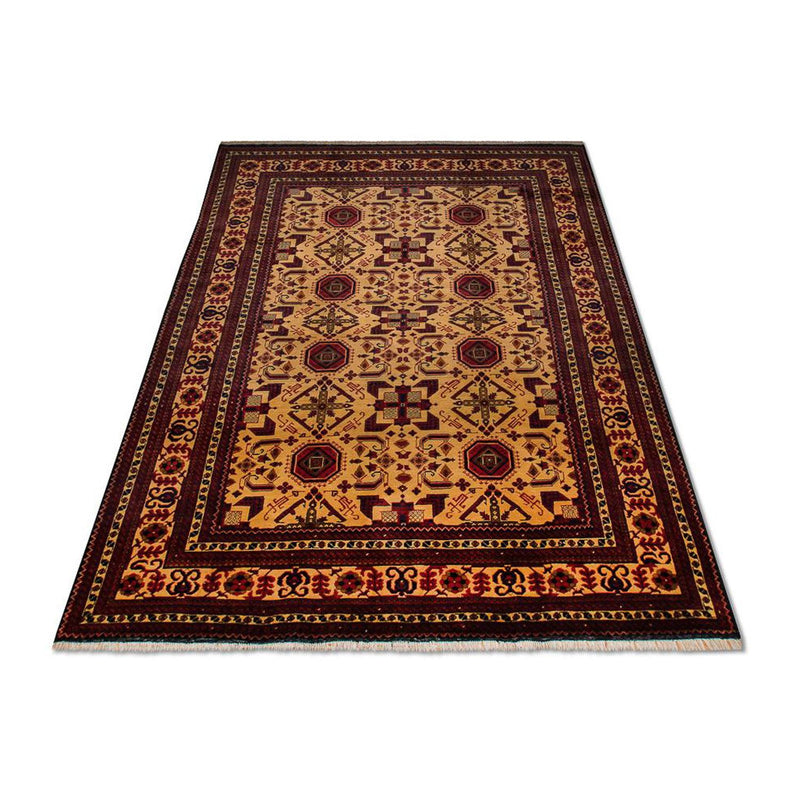 Afghansk tæppe - Hatshlu - 290 x 202 cm - gul