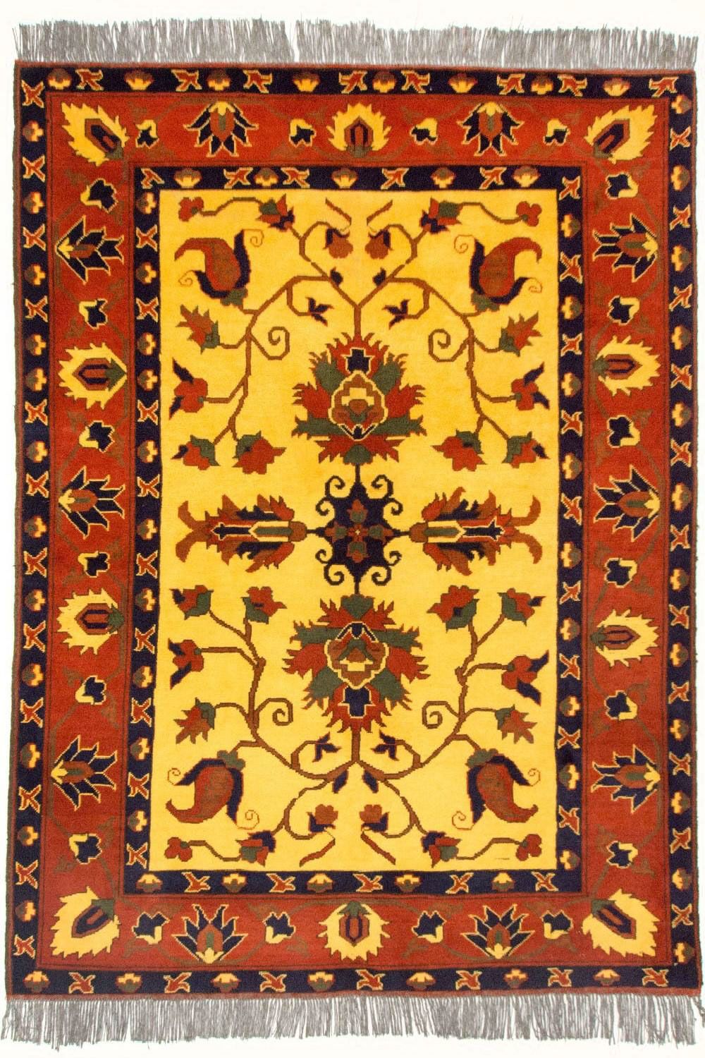 Afghansk tæppe - Hatshlu - 201 x 155 cm - gul