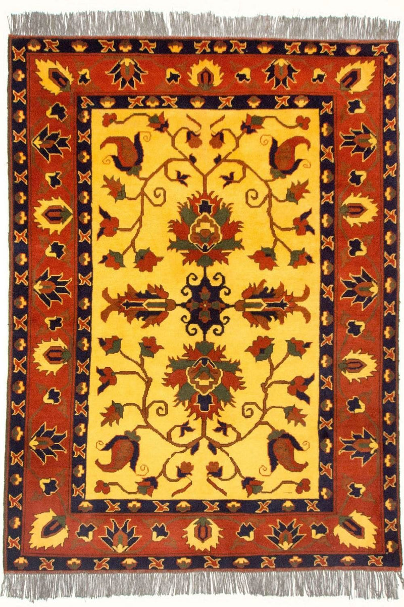 Afghansk tæppe - Hatshlu - 201 x 155 cm - gul
