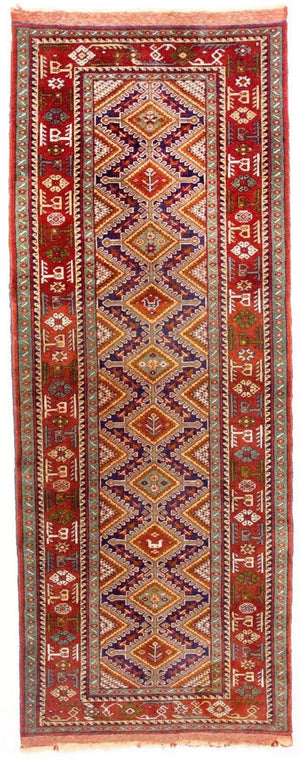 Løber Afghansk tæppe - 194 x 75 cm - rød