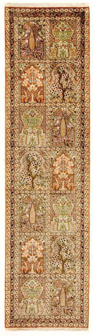 Løber Silketæppe - Kashmir Silk - 313 x 82 cm - flerfarvet