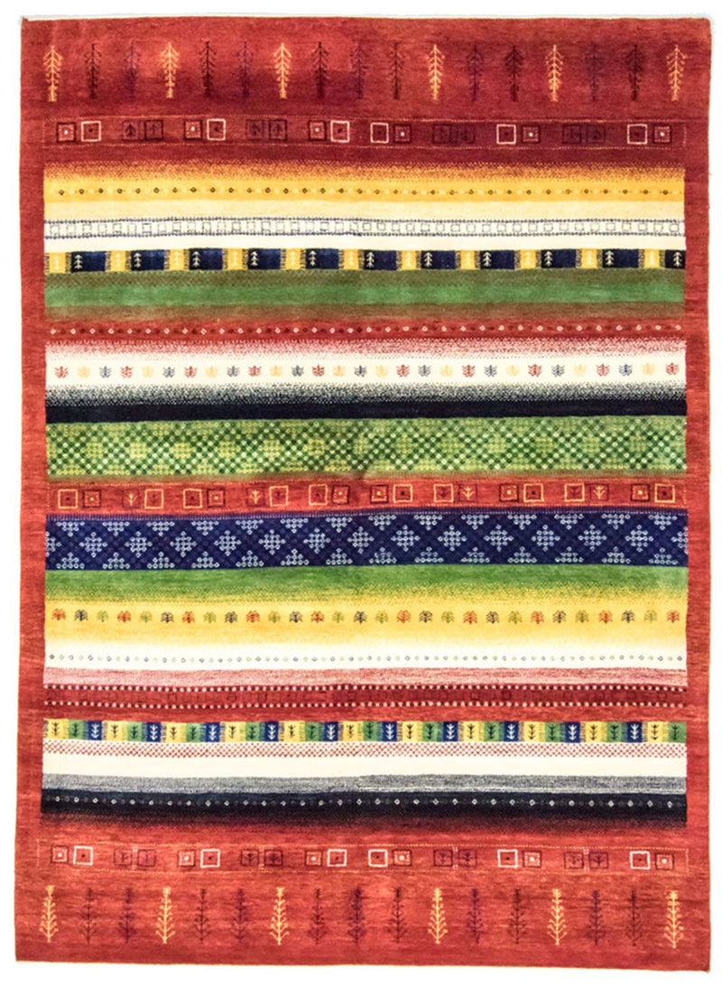Gabbeh Tæppe - Loribaft Persisk - 241 x 172 cm - farvet