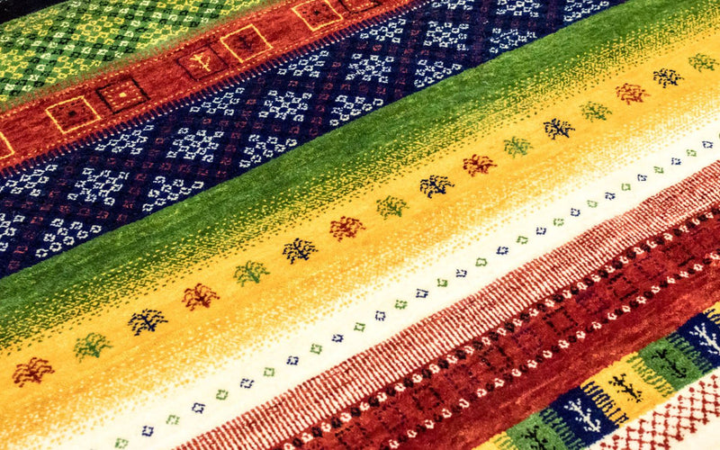 Gabbeh Tæppe - Loribaft Persisk - 241 x 172 cm - farvet
