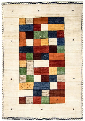 Gabbeh Tæppe - Loribaft Persisk - 249 x 175 cm - farvet