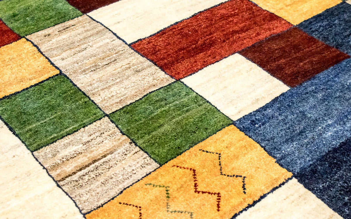 Gabbeh Tæppe - Loribaft Persisk - 249 x 175 cm - farvet