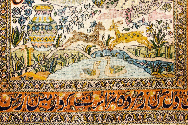 Silketæppe - Kashmir Silk - 150 x 92 cm - flerfarvet