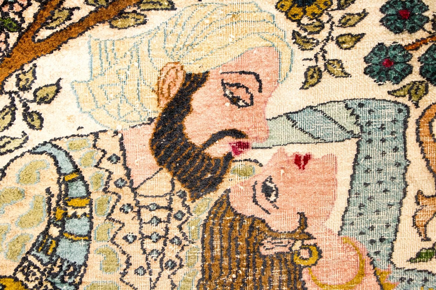 Silketæppe - Kashmir Silk - 150 x 92 cm - flerfarvet