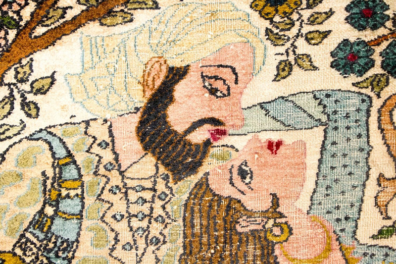 Silketæppe - Kashmir Silk - 150 x 92 cm - flerfarvet