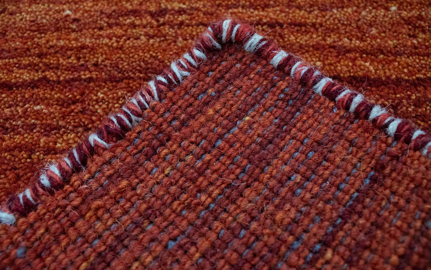 Uldtæppe - 112 x 60 cm - rust