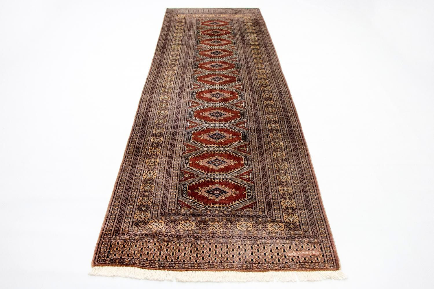 Løber Afghansk tæppe - Bukhara - 300 x 97 cm - rød