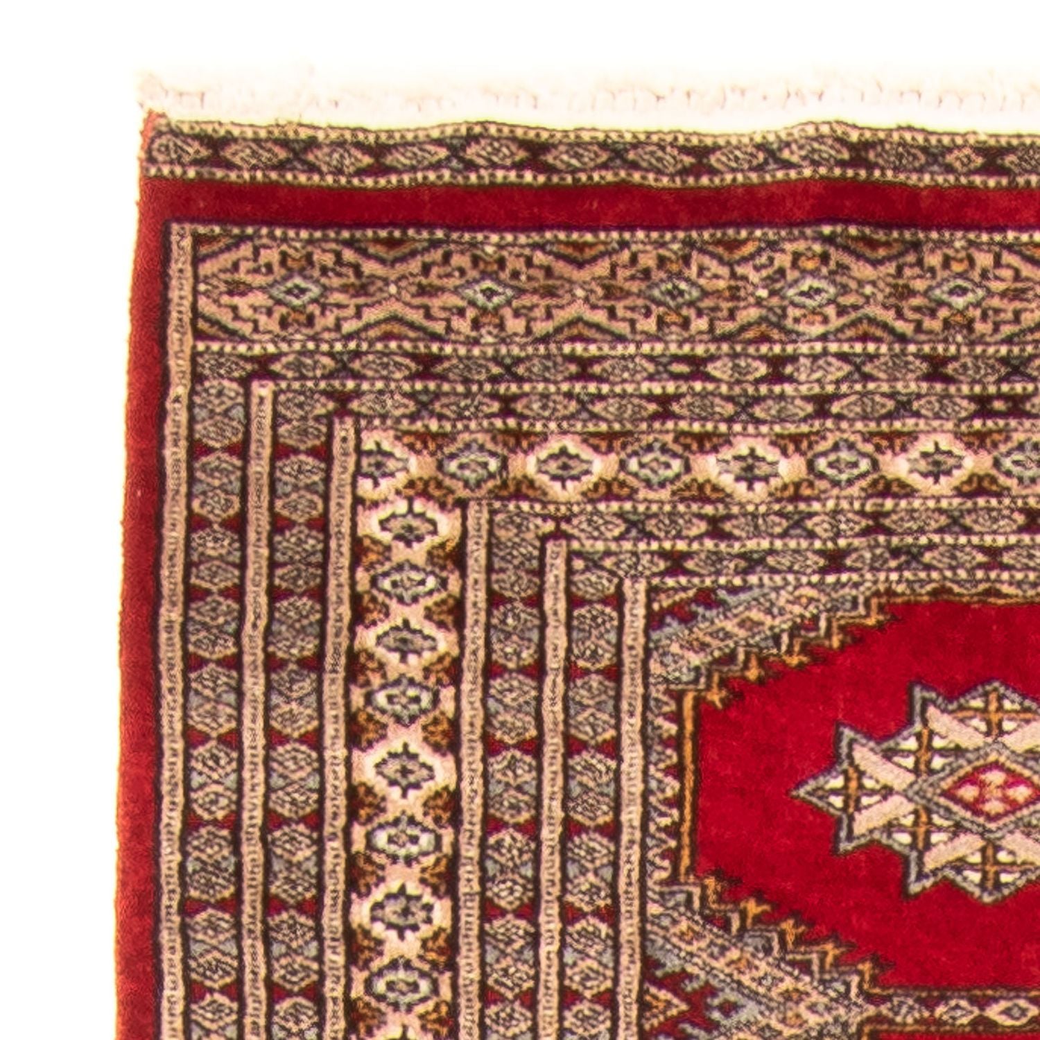 Løber Pakistan Tæppe - 247 x 83 cm - mørkerød