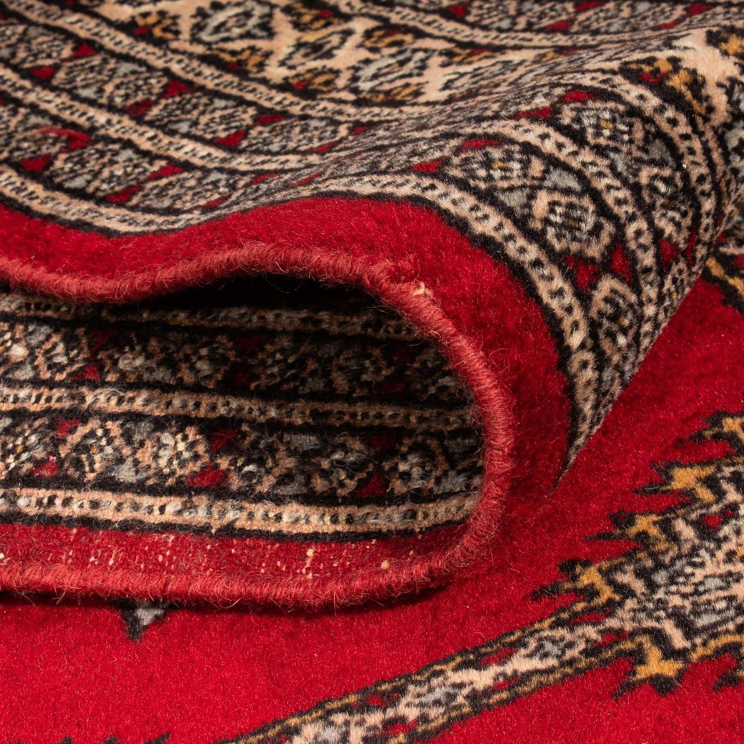 Løber Pakistan Tæppe - 247 x 83 cm - mørkerød