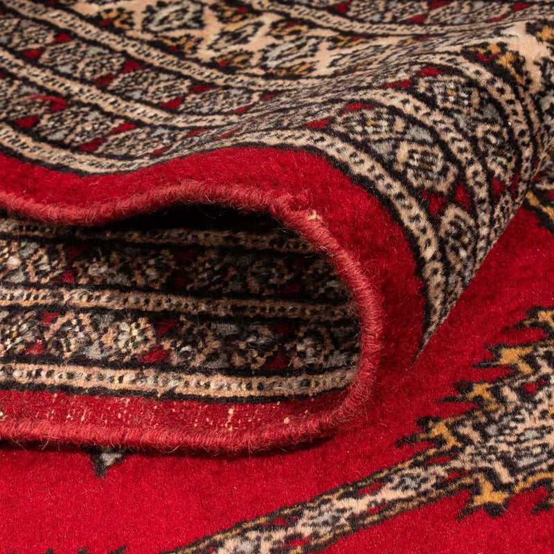 Løber Pakistan Tæppe - 247 x 83 cm - mørkerød