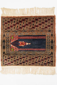 Afghansk tæppe - Bukhara firkantet  - 47 x 44 cm - blå