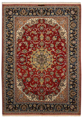 Persisk tæppe - Isfahan - Premium - 224 x 157 cm - rød