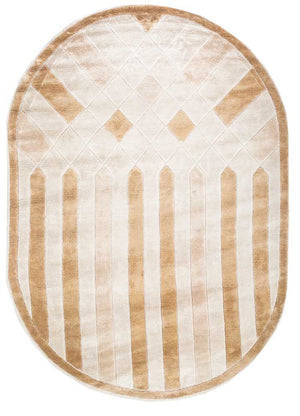 Designer tæppe oval  - 270 x 180 cm - brun