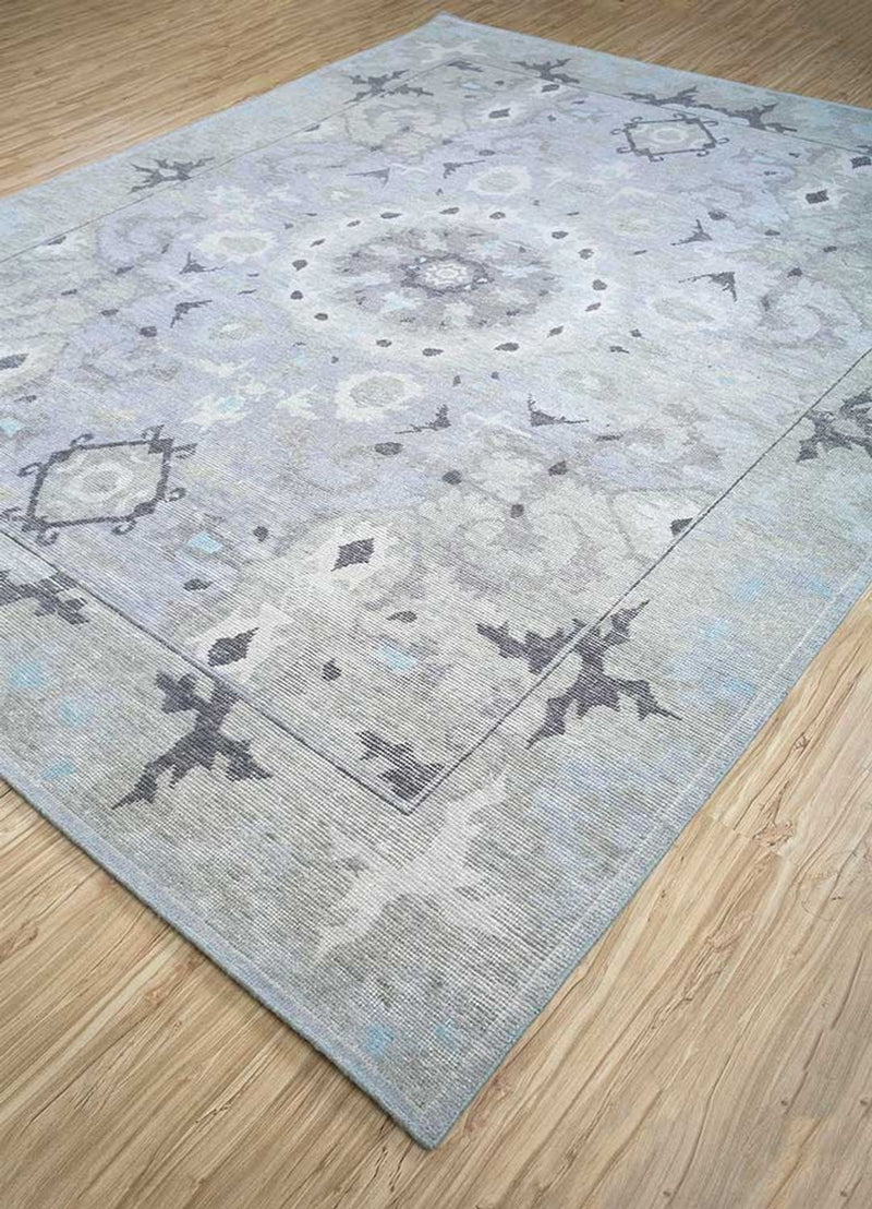 Uldtæppe - 360 x 270 cm - sølv