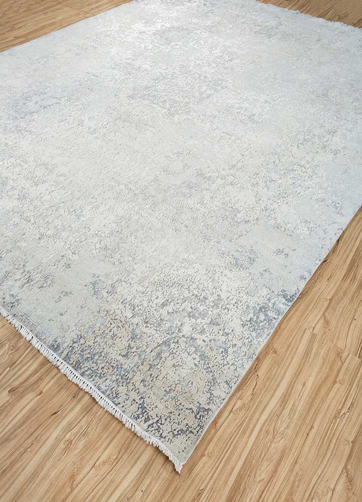Uldtæppe - 298 x 235 cm - sølv