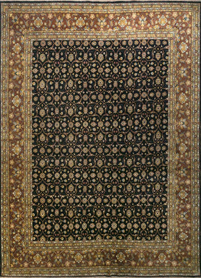 Uldtæppe - 450 x 360 cm - blå