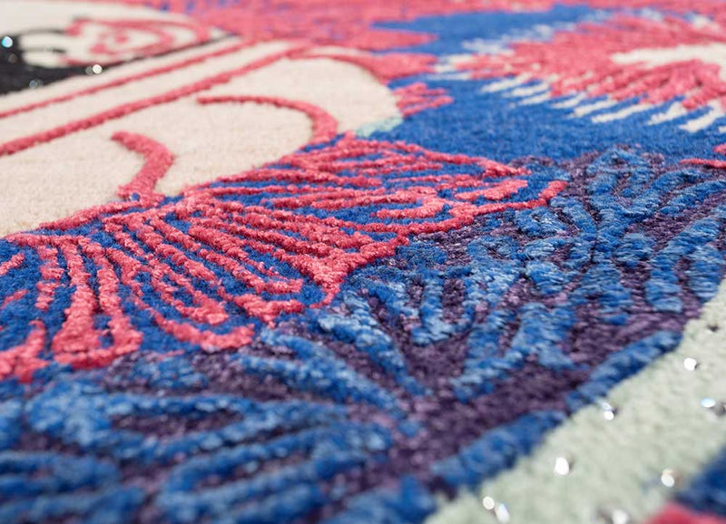 Uldtæppe - 240 x 120 cm - blå