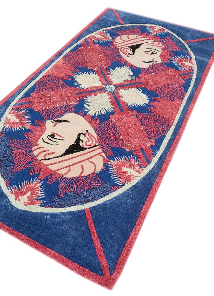 Uldtæppe - 240 x 120 cm - blå