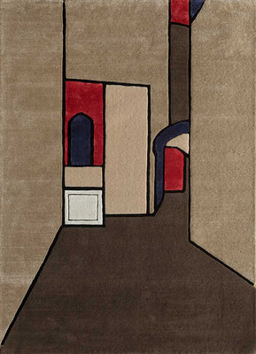 Uldtæppe særlig form  - 240 x 170 cm - beige